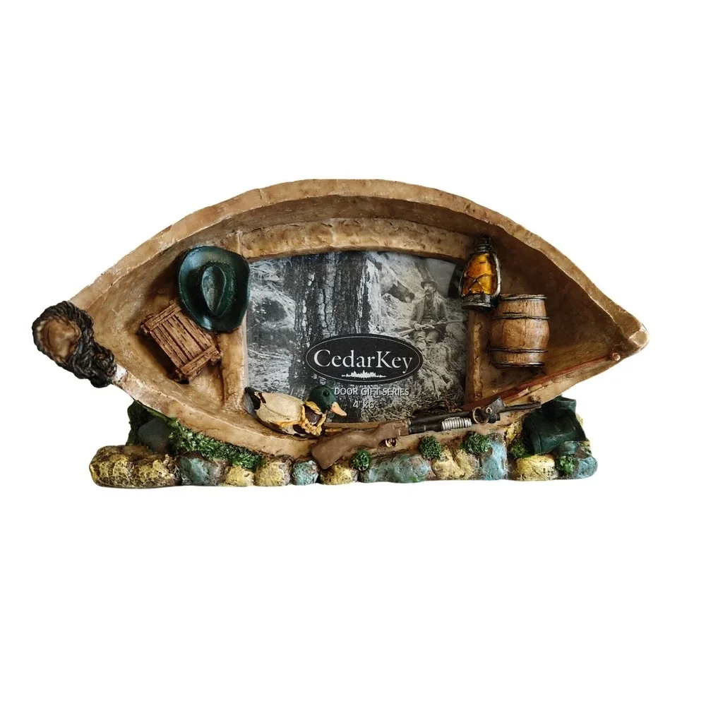 Cedar Key Boat Series Hunting Boat Picture Photo Frame Mallard Rifle Hat Lantern